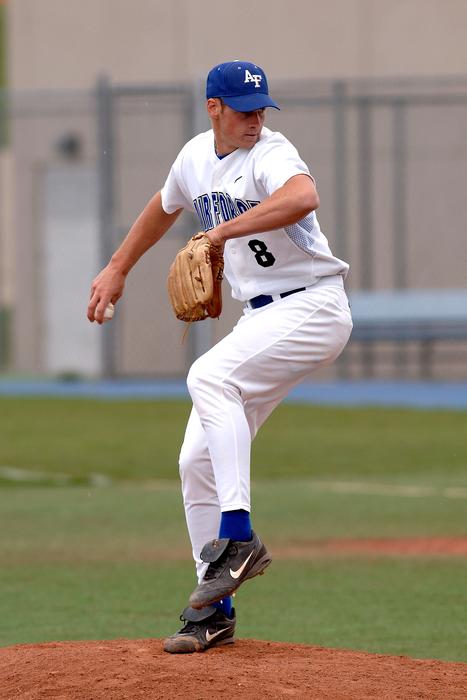 Baseball Pitcher on the field on a blurred background