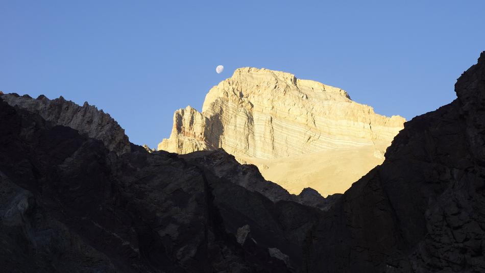 andes mountain on a background of blue sky