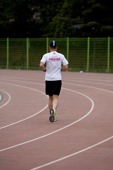jogging in the stadium