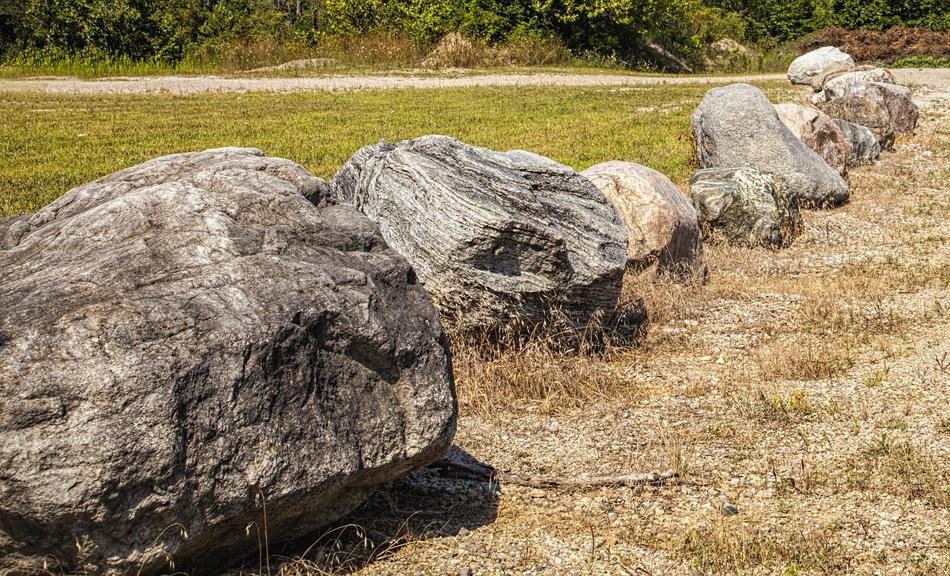 heavy boulders in the countryside