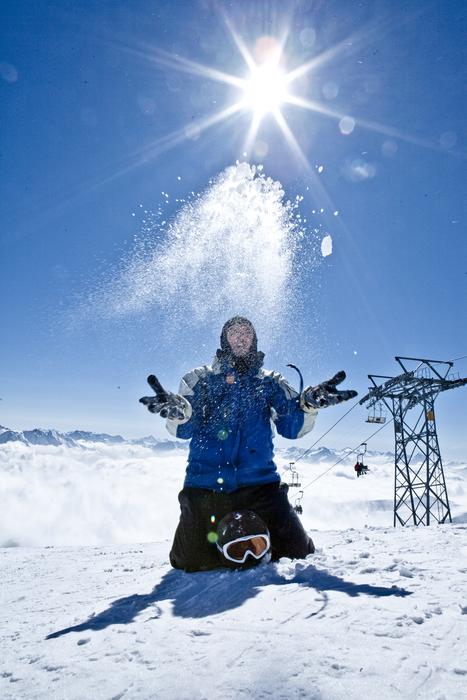Fun Snow Skiers on alpine