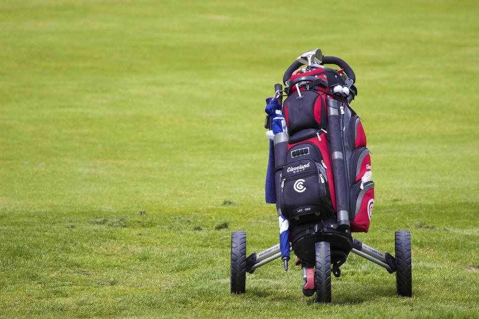 golfer's bag on the court