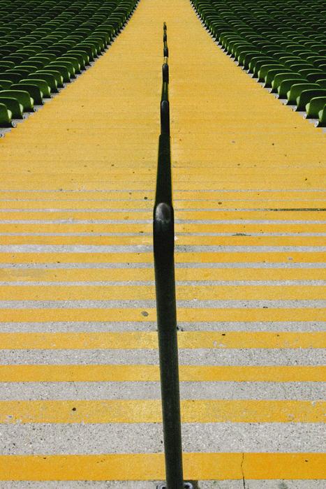 Yellow stairs at the stadium in Munich, Germany
