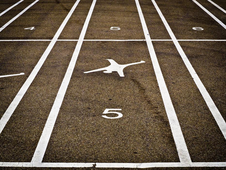 sports markings on the road in Dusseldorf
