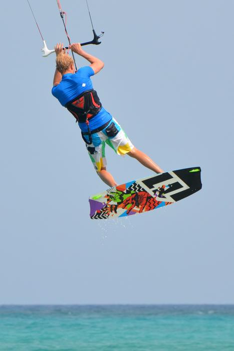 man on a wakesurf over the sea