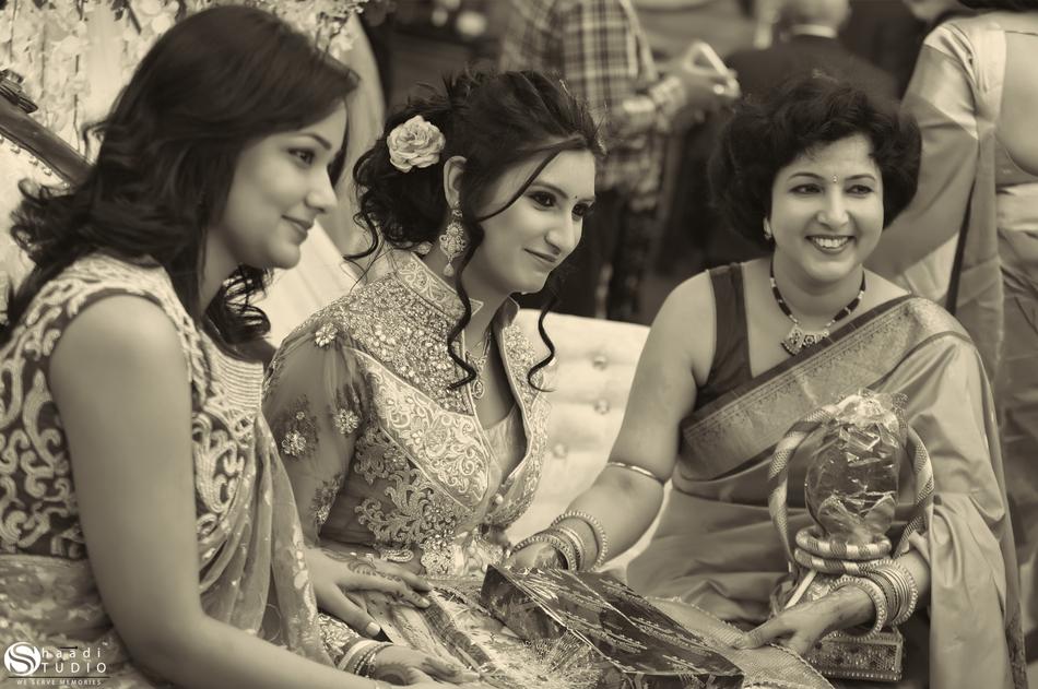 black and white, present for the bride