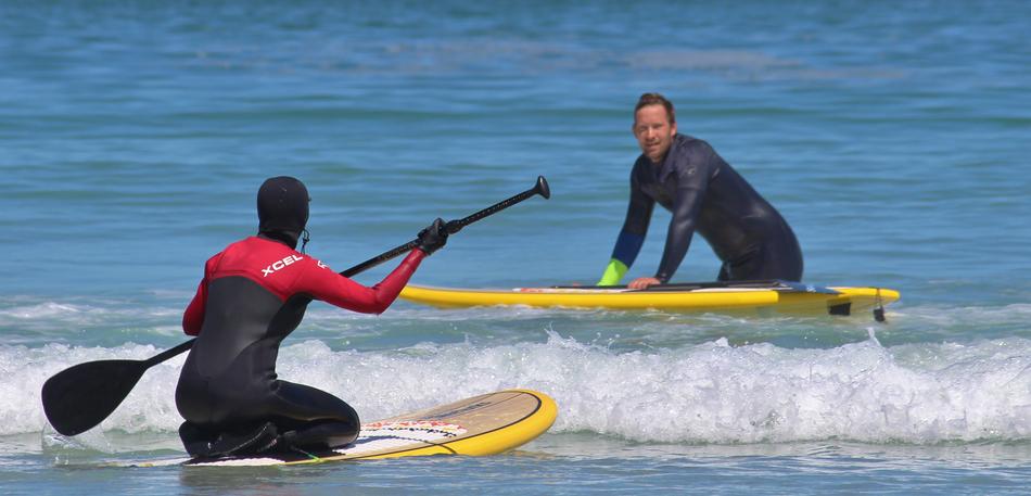 Surfing Man in the Sea