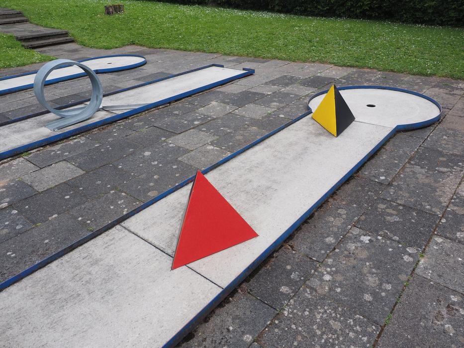 pyramids on the mini golf course