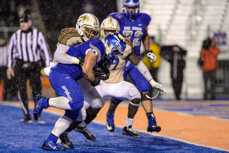 Football American Game in the rain
