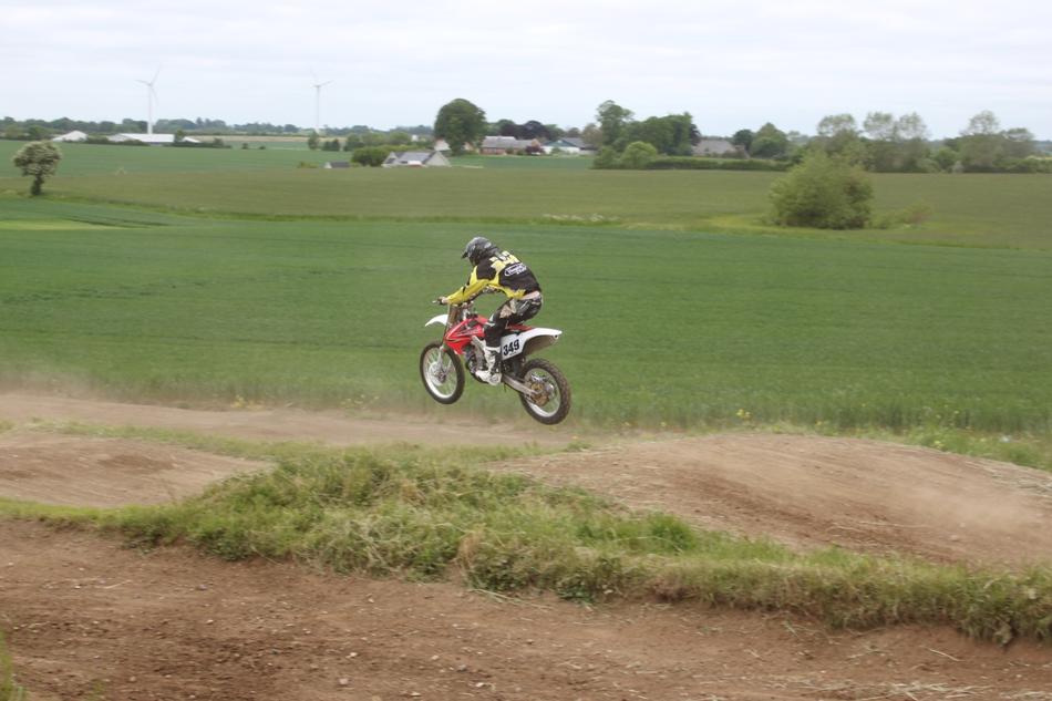 motocross in green field