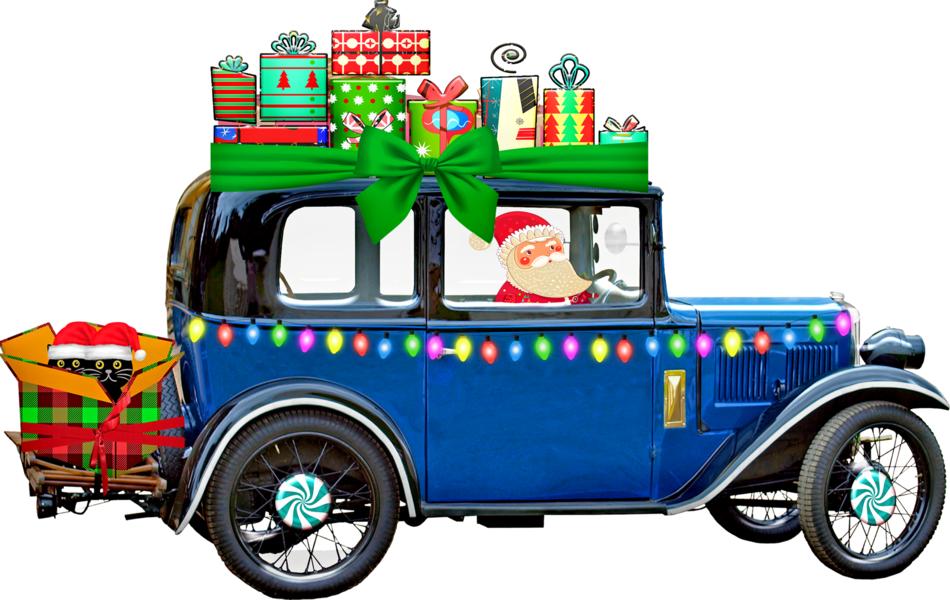 gifts on christmas car