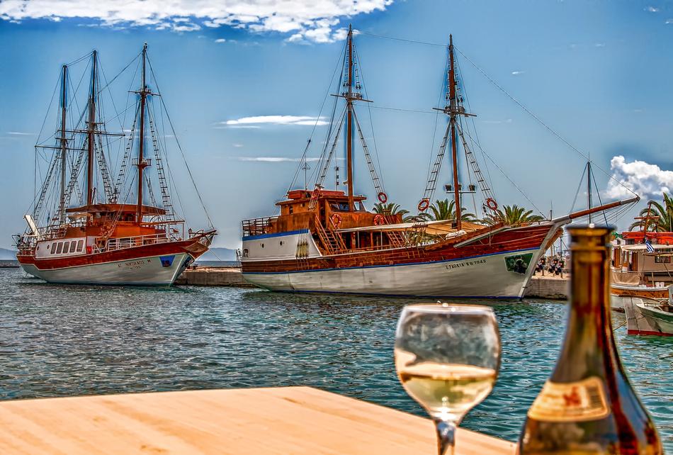 wine and sailing ships in greece