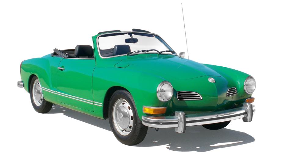 green convertible on a white background