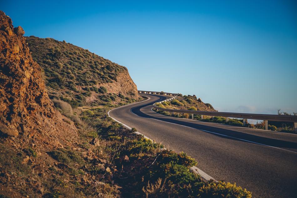 splendid Road Winding near the hills