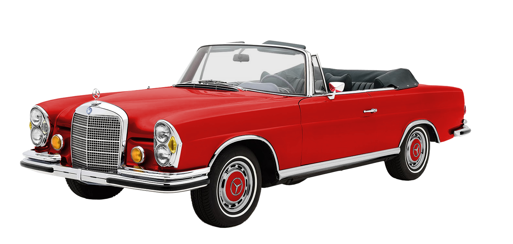 Red retro Mercedes-Benz 300SE free image download