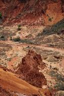 Landscape of the beautiful Tsingy Rouge in the park in Madagascar