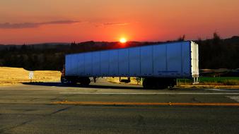 american truck on a bend