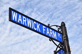 warwick farm Street Sign at Sky drawing