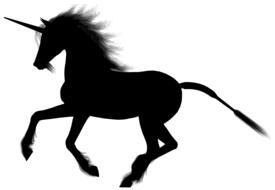 black silhouette of unicorn