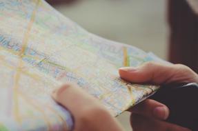 tourist map in hands