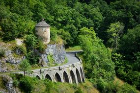 panoramic view of Rocamadour road near the castle