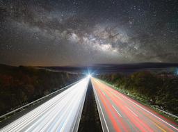 highway and starry sky