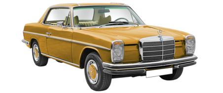 vintage yellow car mercedes benz