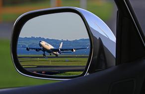 Traffic Airline and car mirror