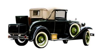 rear view of black oldtimer car