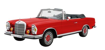 red retro Mercedes-Benz 300SE