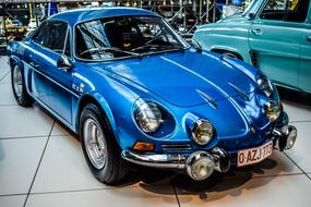 old blue classic car in Brussel