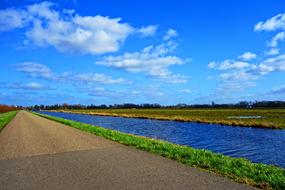 riverbank road in the Netherlands