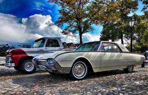 Ford Thunderbird oldtimer car parked outdoor