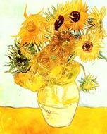 drawn bouquet of sunflowers in a vase