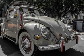 photo of gray retro vw beetle car