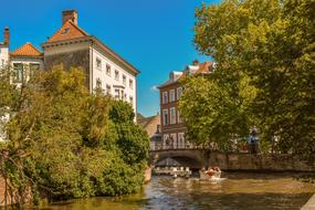 picturesque channel in Brugge, Belgium