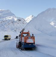 cars on a snowy road