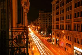 City lights In The Evening Buildings