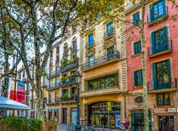 picturesque historical building, Facade, Spain, Barcelona