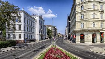 empty street in vienna on a sunny day