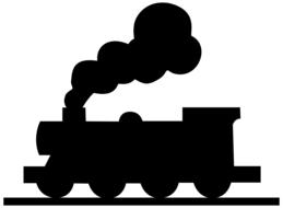 black silhouette of locomotive