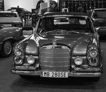 Mercedes W112 Convertible Economic in black and white background