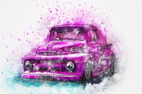 car old car oldtimer art drawing