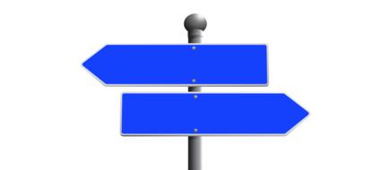 painted two blue road signs