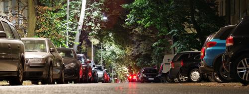 Street Parking Cars at night