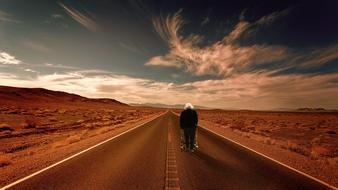 Desert Road and man