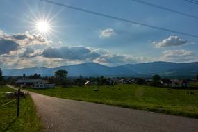 Landscape of Sunlight over Road