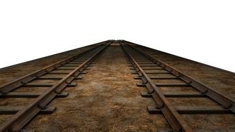 double-track railway, perspective, digital art