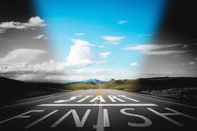 start and finish on the highway