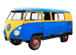 Transport van blue and yellow
